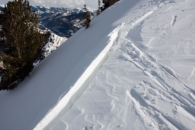 ski cut cornice crack